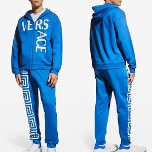 Authentic Versace Men's Split-Logo Zip Hoodie